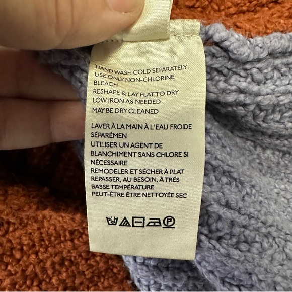 Free People Rust Orange Pele Combo Pullover Cowl Neck Greater Than Sweater M - Picture 12 of 14